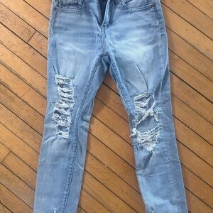 Buckle Light Blue Ripped Skinny Jeans